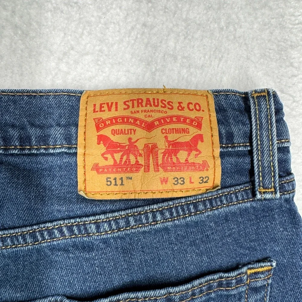 Levi's 511‎ Slim Fit Leg Jeans Blue Denim Pants Men's Size 33x32 (Fit 32x29.5)